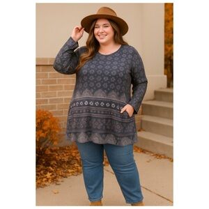 92. Boho Chic Casual Plus Size Fashion Set